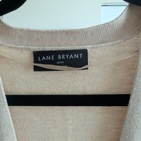 Lane Bryant Women's Tan Open Front Sweater Cardigan Size 18/20 - Picture 2 of 6